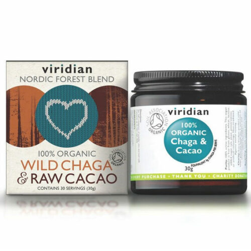 Viridian Wild Chaga & Raw Cacao 30 g - bez příchutě